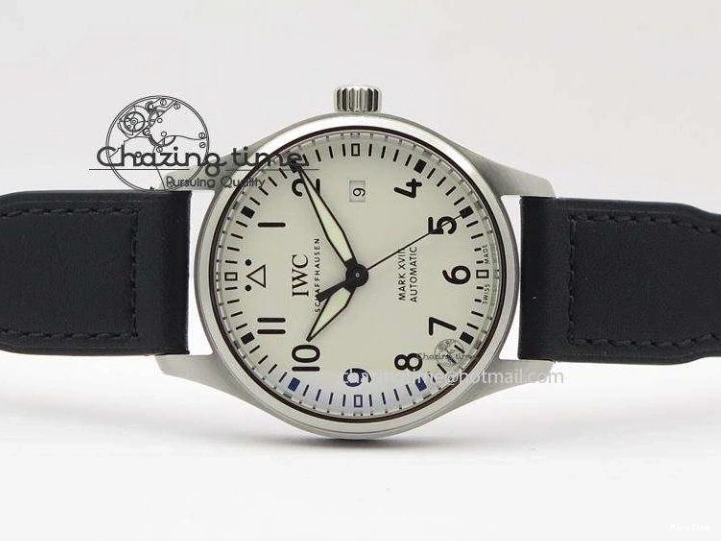 MIROTIME 0310 Mark XVIII IW327002 SS Mk Maker Best Edition White Dial On Black Leather Strap A SunProtective 7298